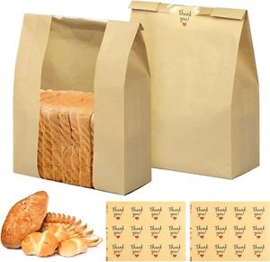 Paper Bread Bags for Homemade Bread, 24 Pack Sourdough Bags with Thank You Seal - Picture 1 of 12