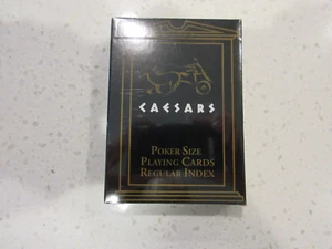 BLACK Caesars Palace Las Vegas Casino Playing Cards Rare! + FREE Poker Chip - Picture 1 of 6