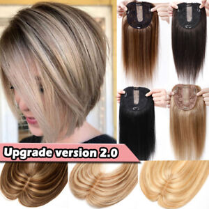 Thick Mono Silk Base Real Remy Human Hair Topper For Women Clip In Hairpiece Wig