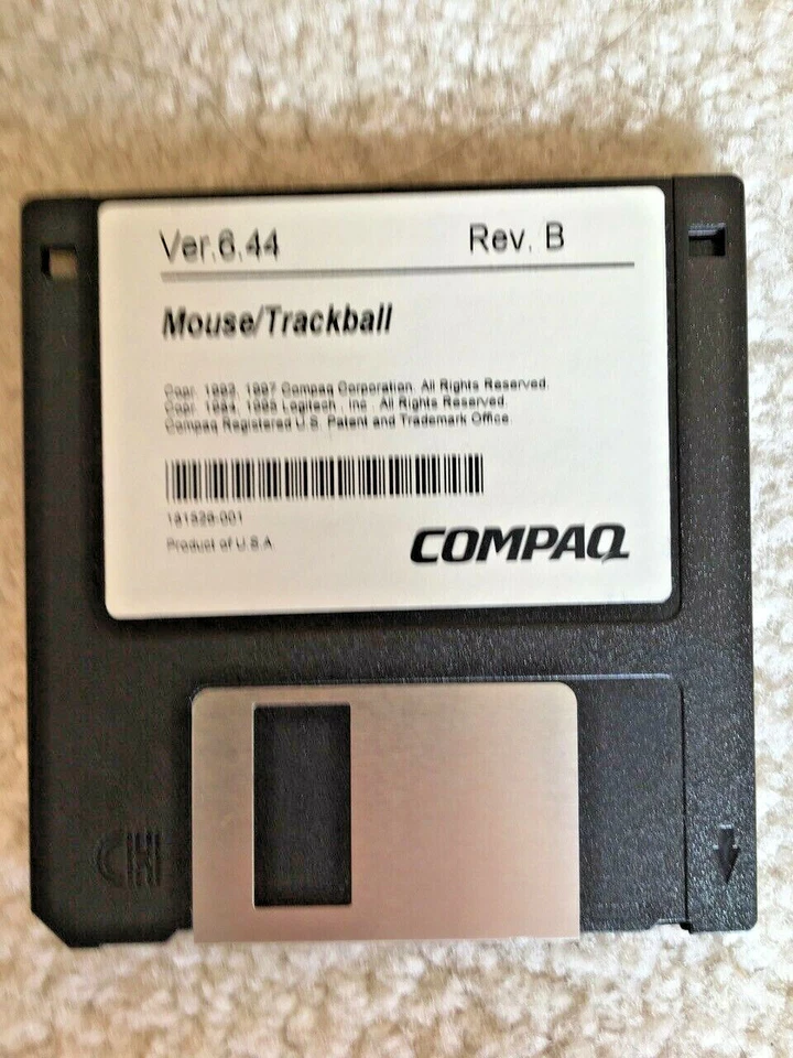 COMPAQ MOUSE AND TRACKBALL DRIVER AND SOFTWARE FOR LATE 1990s PCs - Ver. 6.44 B - Image 1 of 1