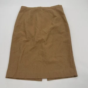 Michael Michael Kors Womens Skirt 2 Business Casual Classic Tan Preppy Wool Zip - Picture 1 of 13