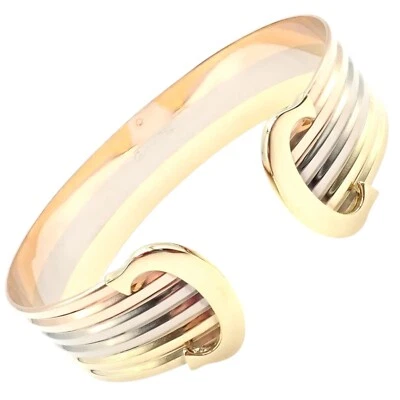 ¡Auténtico! Brazalete Cartier Oro Tricolor 18k Doble C Puño Ancho Foto 1 de 4