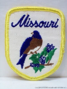 Parche de colección Missouri Bluebird State Bird recuerdo bordado insignia de viaje MO - Imagen 1 de 3