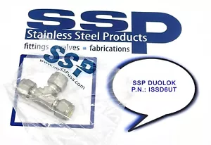 ~NEW~ SSP DUOLOK P.N.: ISSD6UT 3/8” EQUAL TUBED SS-316 EQUAL TEE UNION! - Picture 1 of 1