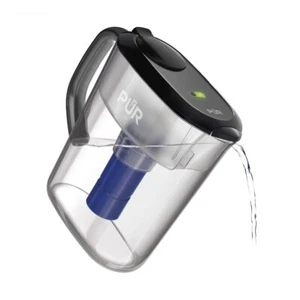 PUR 11 Cup Smoke Water Filter Pitcher 3 in 1 Powerful Filtration System - Picture 1 of 8