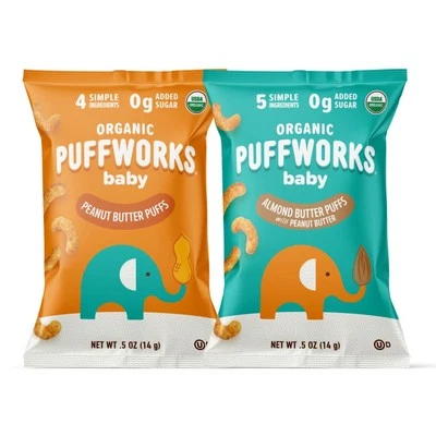 Puffworks Baby Peanut and Almond Variety Pack, Perfect for Early Peanut Intro... - Image 1 of 4
