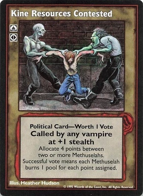Kine Resources Contested - Vampire: The Eternal Struggle Trading Card 1995 - Image 1 of 2