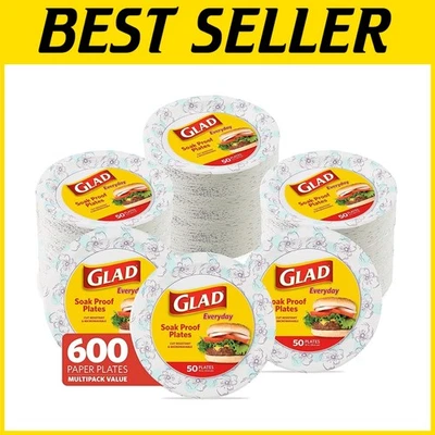 10 Inch Blue Flower Plates - 600 Count, Microwavable - image 1 of 4