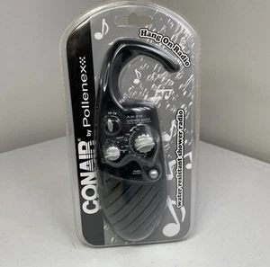 Conair Black Water Resistant Hang On Shower Radio AM/FM Model SR10 New Pollenex - Picture 1 of 2