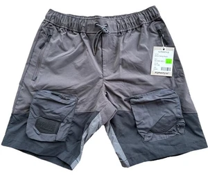 Men AlphaStyles APPLIQUÉ Arthur Hiking Shorts Large Grey Multi New - Picture 1 of 9