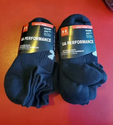 Under Armour Youth Lrg Performance 8 pares de calcetines NEGROS No Show talla YLG 1 A 4 Foto 1 de 4