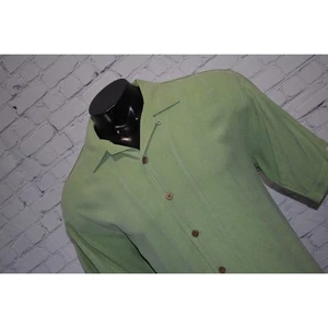 Tommy Bahama Hawaiian SILK Shirt Mens Size Large Coconut Buttons Loop Collar - Picture 1 of 7