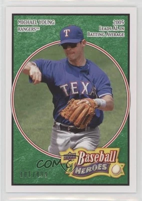 2008 Upper Deck Baseball Heroes Emerald /499 Michael Young #167 - Image 1 of 2