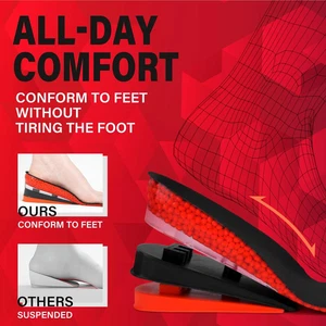 Solette Aumento Altezza Uomo 4 Strati Regolabili Sollevamento Scarpe fino a 3,54" Piede - Foto 1 di 6