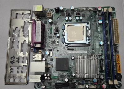 PEGATRON IPX41-R3 rev1.01 SKT775 Motherboard E6600 CPU 2GB DDR3 w/IOP SN3012A997 - Image 1 of 4