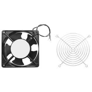 AC 220-240V 0.14A 120mmx120mm Metal Computer CPU Fan Black P1Q49965 - Afbeelding 1 van 10