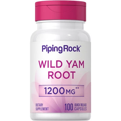 Wild Yam Root | 1200 mg | 100 cápsulas | Suplemento sin OGM | por Piping Rock Foto 1 de 4