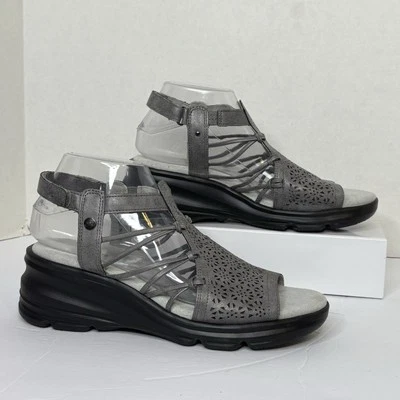 Sandalia JBU Jambu Waterlily para mujer talla 9 plateada con tiras de cuña espuma viscoelástica Foto 1 de 4