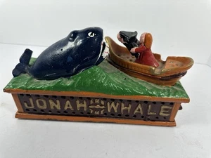 Münzbank "Jona und der Wal" aus Gusseisen! - Bild 1 von 5