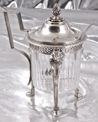 france 19th NAPOLEON Bonaparte 1809-1819  Mustard Seasoning Pot  sterling silver — 第 1/4 张图片