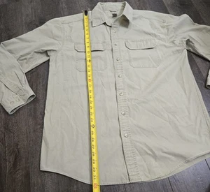 LL Bean Button Down 100% Cotton 90s Work Wear Chore Shirt Mens Size L- Tall - Picture 1 of 12