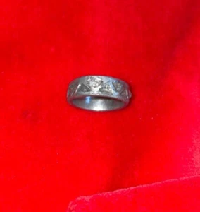 Metal Grey Round Handmade Ring Size 7 - Picture 1 of 8