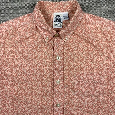 Kennington Men's Shirt M Short Sleeve Brown White Paisley Regular Fit Medium - Image 1 of 4