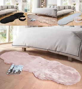 Faux Rabbit Fur Rug fluffy Runner Rugs for Bedroom Living Room Faux Fur Rug 2x6 - Picture 1 of 29