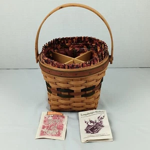 Longaberger 1996 Shades of Autumn Maple Leaf Basket w Protector, Liner Has Wear - Picture 1 of 23