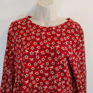 Seasalt Cornwall Dress Size 14 Red Floral Sea Mirror Dress - Imagen 1 de 9
