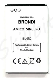 BATTERIA PER BRONDI AMICO SINCERO BIGFP600AB NOK N70 BL-5C W3 W13 1100 mAh NUOVA - Imagen 1 de 3
