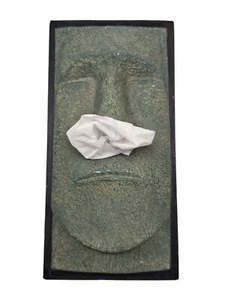 Vintage Easter Island Tiki Head Tissue Box Cover Holder Dispenser Decoration - Picture 1 of 12