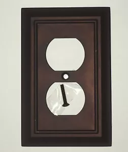 Single Outlet Duplex Cover Oil Rubbed Bronze Electric Plug Wall Plate Wallplate - Picture 1 of 2
