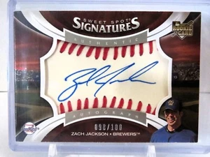 2006 Upper Deck Sweet Spot Update Red Stitching Blue Ink /100 Zack Johnson Auto - Picture 1 of 3