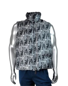 $2,995 NWT Burberry Gray Quilted Equestrian Knight Print Puffer Vest Size 52 / L - Picture 1 of 6