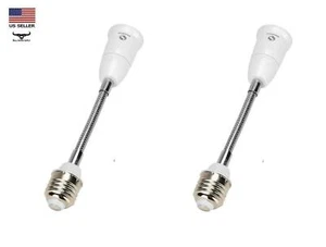 2 pack 8" Flexible Light Bulb Lamp Socket Adapter Extender 360° Adjustable E27 - Picture 1 of 7