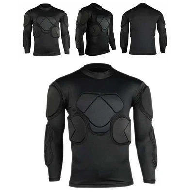 Men's Soccer Football Jersey Goal Keeper Goalie Padded Long Sleeve Shirt Tops - Image 1 of 4