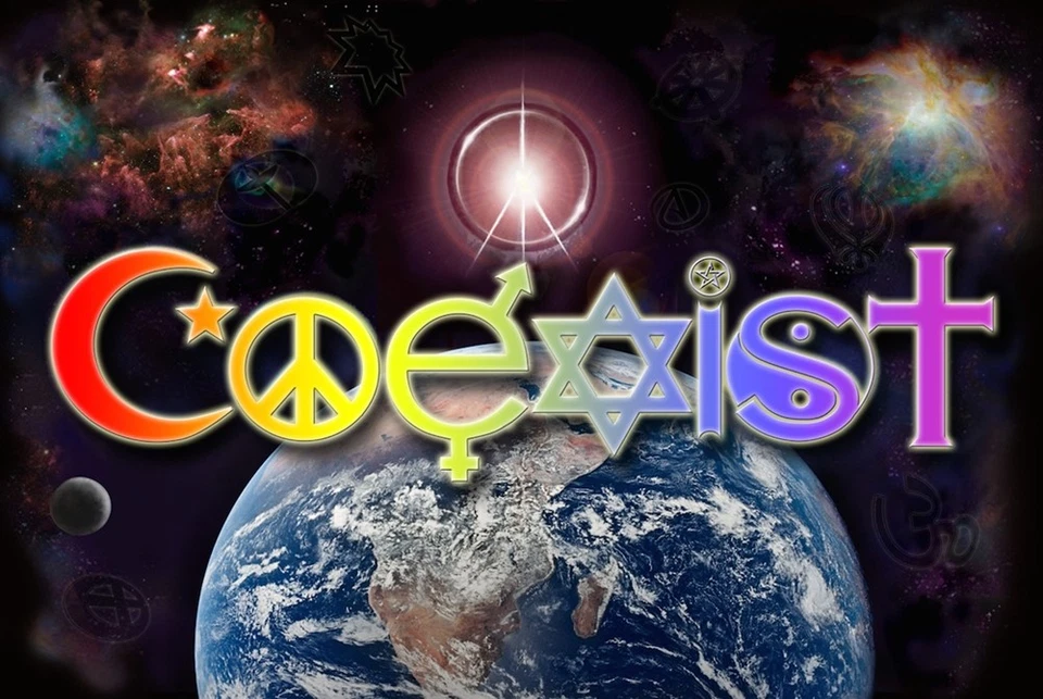 COEXIST EARTH POSTER inspirational motivational spiritual 36X24 new free ship - Image 1 of 1