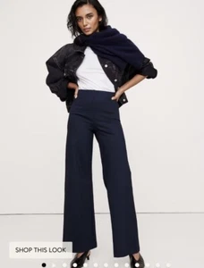 Banana Republic Wide-Leg Everywhere Ponte Cropped Pant Sz M Tall #713496 Navy - Picture 1 of 4