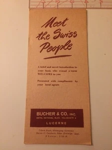 Meet the Swiss People Prospekt~Bucher & Co~Haldenstr 4 Luzern~Vintage 50er Jahre - Bild 1 von 6