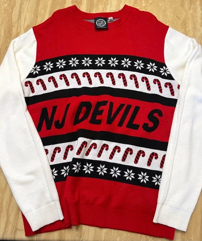 New Jersey Devils VINTAGE Officially Licensed NHL Ugly Christmas Sweater Cover