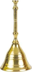 Encantadora campana de latón pequeña religiosa de 4" para oración hindú Puja Shivratri Home Temple - Imagen 1 de 5
