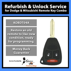 Servicio de flash de desbloqueo para Dodge Mitsubishi combo de entrada remota llave KOBDT04A - Imagen 1 de 7