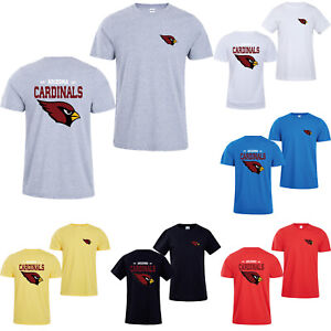Arizona Cardinals Men's Crew Neck T-Shirt Solid Color Short Sleeve Tee Tops Gift