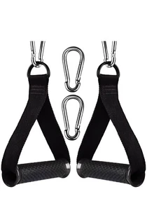 Gym Resistance Bands Cable Handle Equipment Double Metal Rings P7 - Picture 1 of 7
