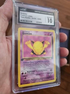 CGC 10 GEM MINT 2000 1st Edition Drowzee 54/82 Team Rocket Pokemon Card WOTC - Picture 1 of 5