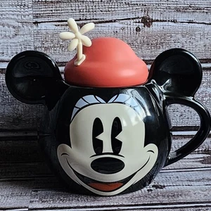 Disney Parks Minnie Mouse zeitlos geformte Keramik Blume Hut Abdeckung Kaffeetasse - Bild 1 von 7