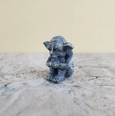 Dollhouse Sitting Gargoyle Goblin for Garden Large Miniature 1 1/4" Tall - Image 1 of 4