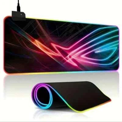 Tappetino Mouse RGB XXL Gaming Stile Asus Rog 300x800 mm con 14 Modalità Effetti - Immagine 1 di 4