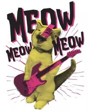 4” Cat Rock On Sticker Rock Star Kitty Guitar Rock N Roll Music Band Meow